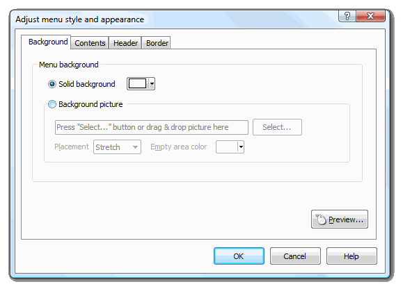 Setup autorun menu design: customize menu background - solid color