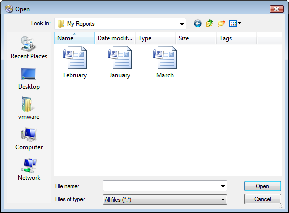 Edit autorun menu: browse your computer for documents