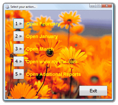 Autorun menu with a background, customized fonts and without header. Click to enlarge...
