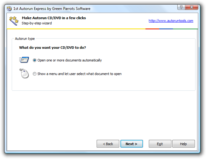 Select what your autorun CD should do